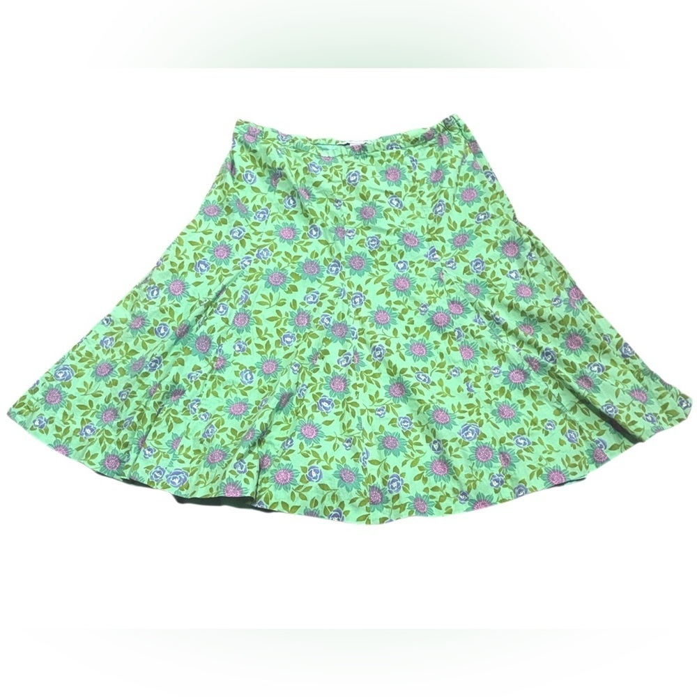 Garnet Hill Cotton Skirt A-line Floral print Lined Women Size 8 Feminine Spring - Picture 2 of 11